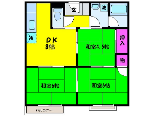 ハイツ山本Ｃ棟の物件間取画像